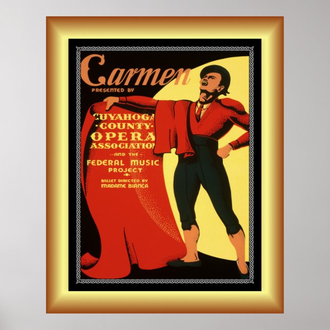 Opera ~ Carmen ~ Toreador Sång ~ 1939 ~ Poster (Framsidan)
