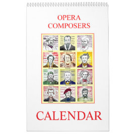 OPERA COMPOSERS-väggkalender Kalender