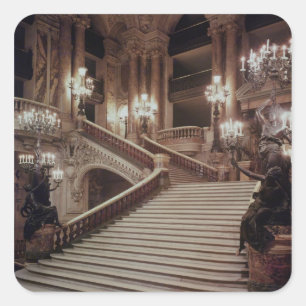 Opera-Garnier i Grand Staircase Fyrkantigt Klistermärke