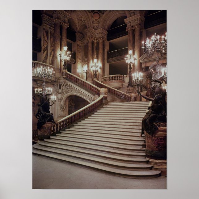 Opera-Garnier i Grand Staircase Poster (Framsidan)