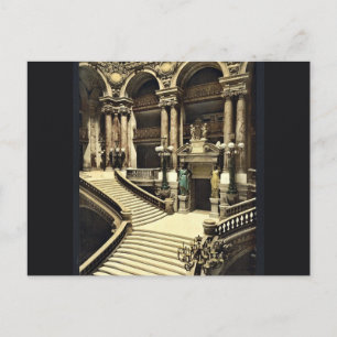 Opera House, den stora trappan, Paris, Frankrike Vykort