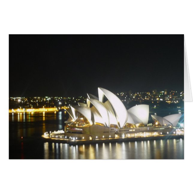opera house night hälsningskort (Framsidan Horizontal)