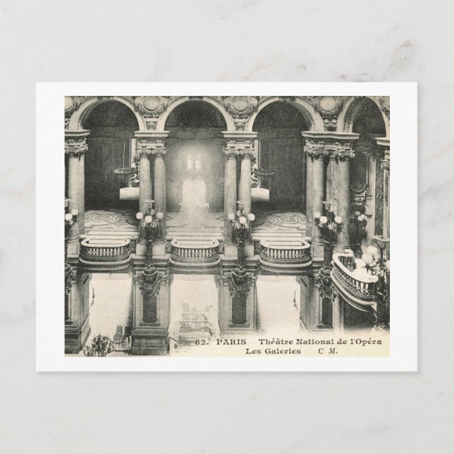 Opera House, Paris, Frankrike Vintage Vykort (Framsida)