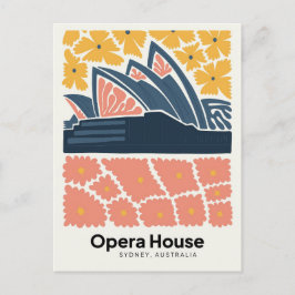 Opera House Sydney Australia blommigt Art Vykort