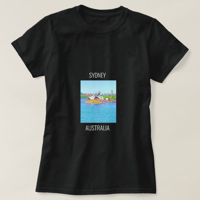 Opera House Sydney Harbour vatten view T-Shirt (Design framsida)