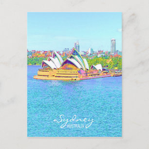 Opera House Sydney Harbour vatten vyvykort Vykort