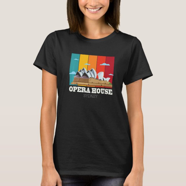 Opera House Sydney Retro New South Wales from Aust T Shirt (Framsida)