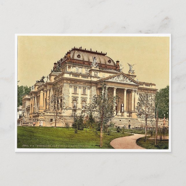 Opera house, Wiesbaden, Hesse-Nassau, Tyskland mag Vykort (Framsida)