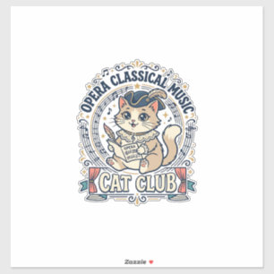 Opera klassisk musik Katt Söt katt T-Shirt Design Klistermärken