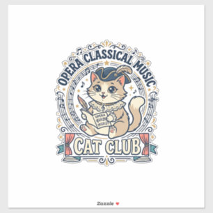 Opera klassisk musik katt söt katt T-shirt design Klistermärken