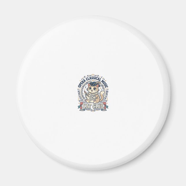 Opera klassisk musik Katt Söt katt T-Shirt Design  Magnet (Framsidan)