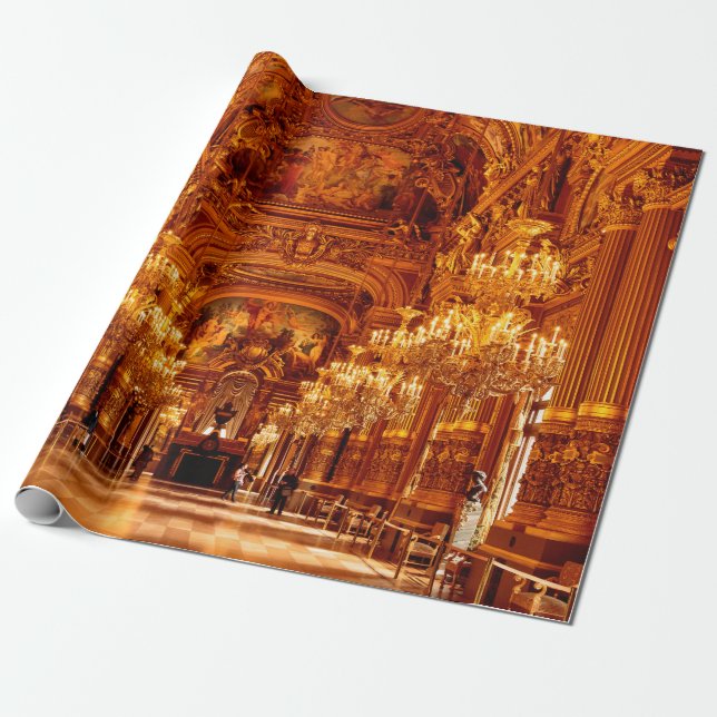 Opera National de Paris Garnier in Frankrike Presentpapper (Utrullad)
