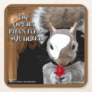 Opera Phantom Squirrel Underlägg Papper Kvadrat