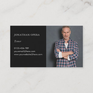 Opera Singer Photo Black Modern Visitkort
