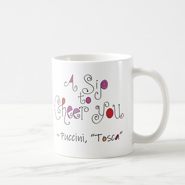 Opera Tosca Puccini italiensk Hand-Lettered Kaffemugg (Höger)