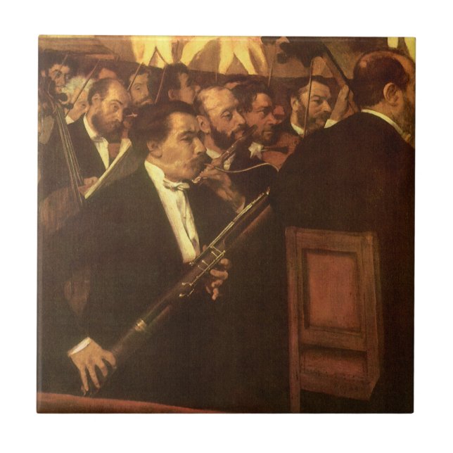 Operadorkestern av Edgar Degas, Vintage Art Kakelplatta (Framsidan)