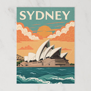 Operahuset i Retro Sydney Resa Vykort
