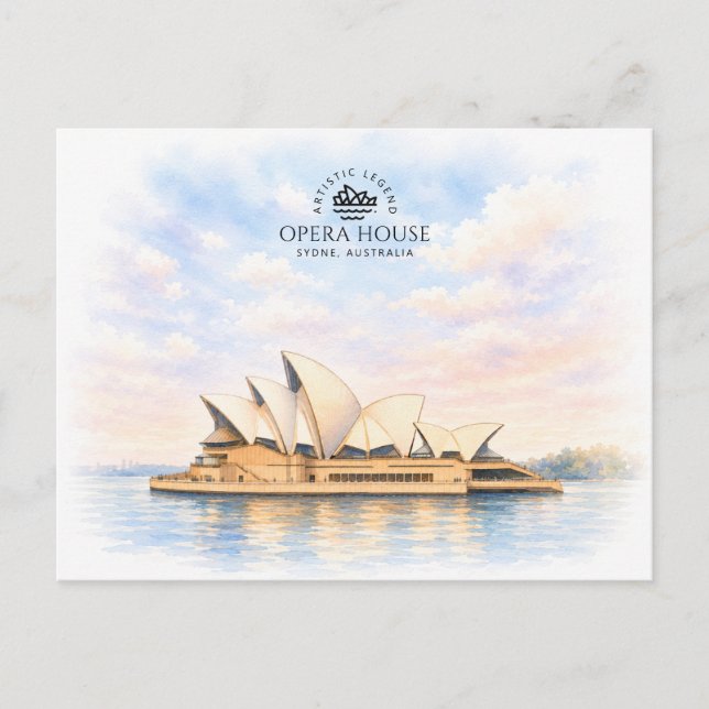 Operahuset Sydney | Berömd Ikonisk Landmark Vykort (Framsida)