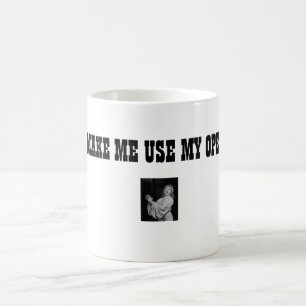 Operan uttrycker kaffemugg