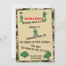 Operation Birthday Bash Leksak Soldier fyller år Inbjudningar