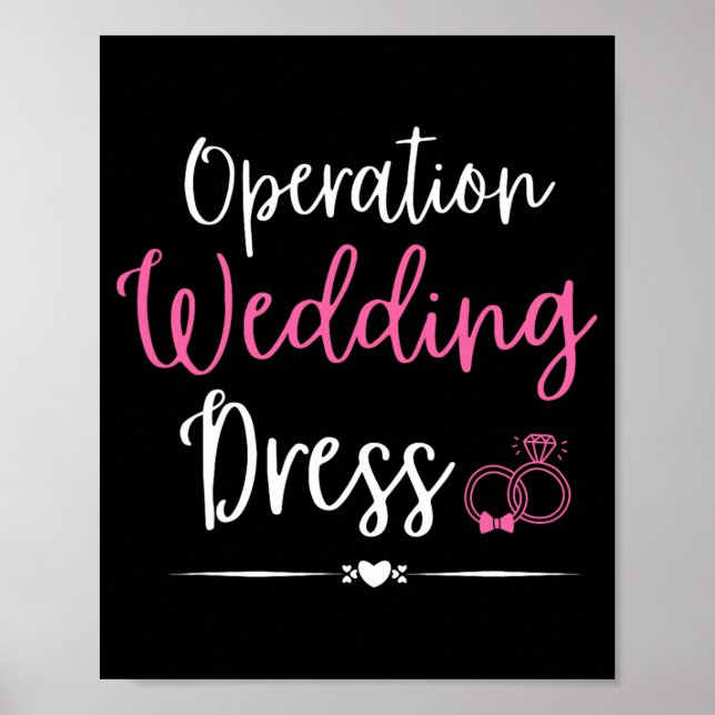 Operation Bröllop Dress Bachelorette Party Bröllop Poster (Framsidan)