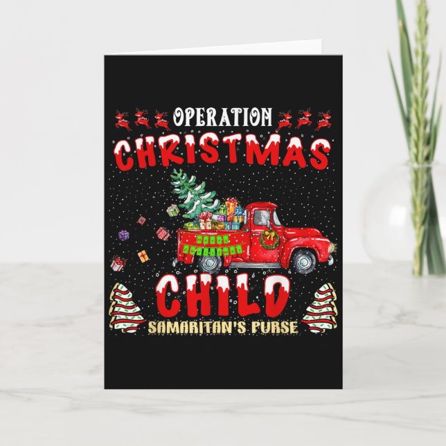 Operation Christmas Child Funny Family Matching Xm Kort (Framsida)