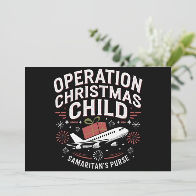 Operation Christmas Child Roliga Familjematchande  Julkort (Stående Fram)