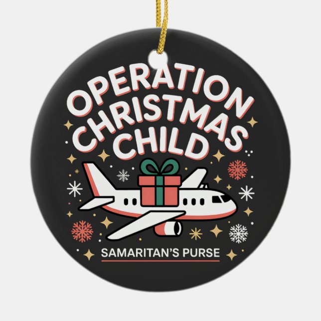 Operation Christmas Child Samaritan Purse  Julgransprydnad Keramik (Framsidan)