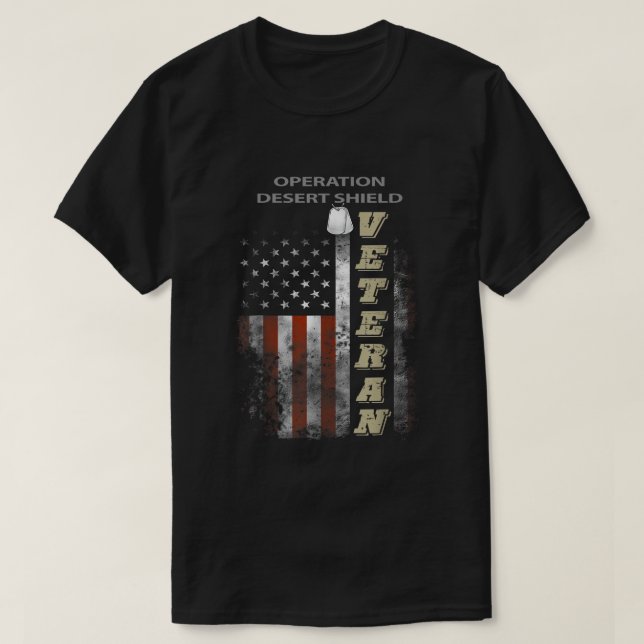 Operation Desert Shield Veteran T Shirt (Design framsida)