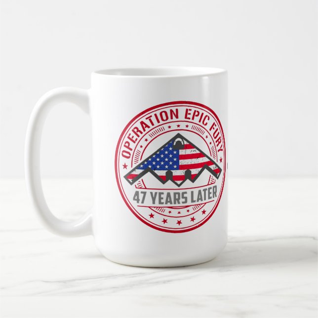 Operation Epic Fury 47 år senare B-2 Stealth  Kaffemugg (Vänster)