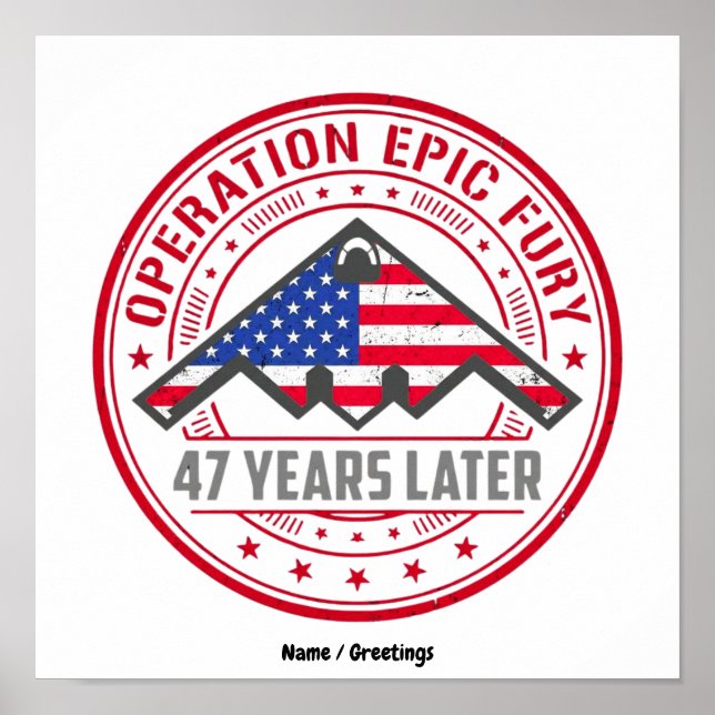 Operation Epic Fury 47 år senare B-2 Stealth  Poster (Framsidan)