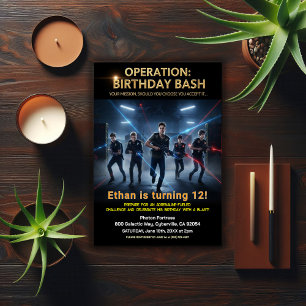 Operation Födelsedagsfirande Lasertaggning Inbjudningar