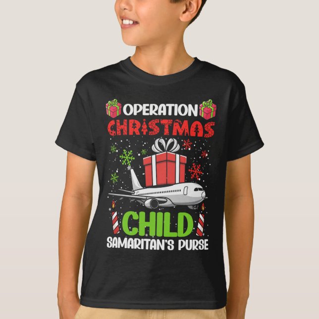 Operation God Jul Child Smaritans Purse Funny F T Shirt (Framsida)