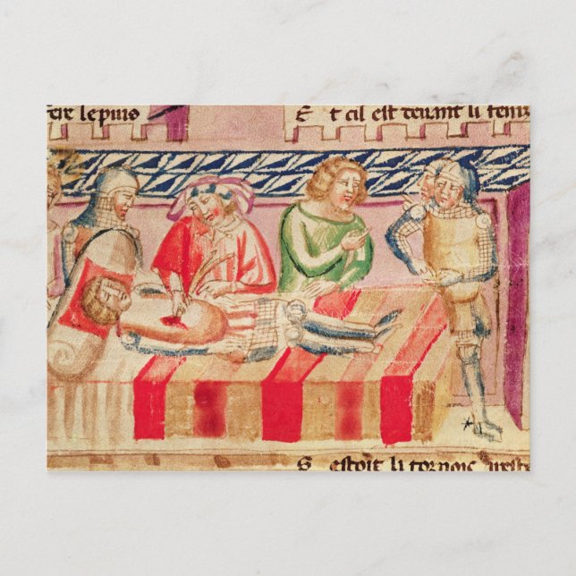 Operation på en sårad soldat vykort (Framsida)