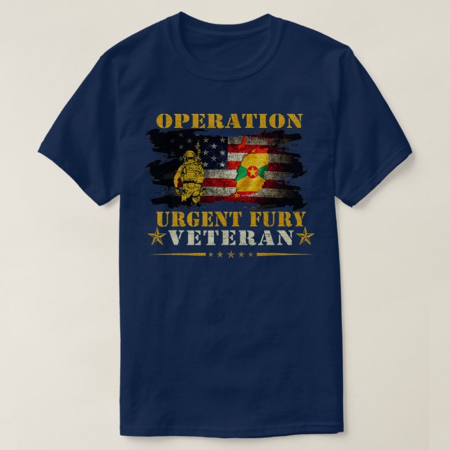 Operation Urgent Fury Combat Veteran Grenada Gift T Shirt (Design framsida)