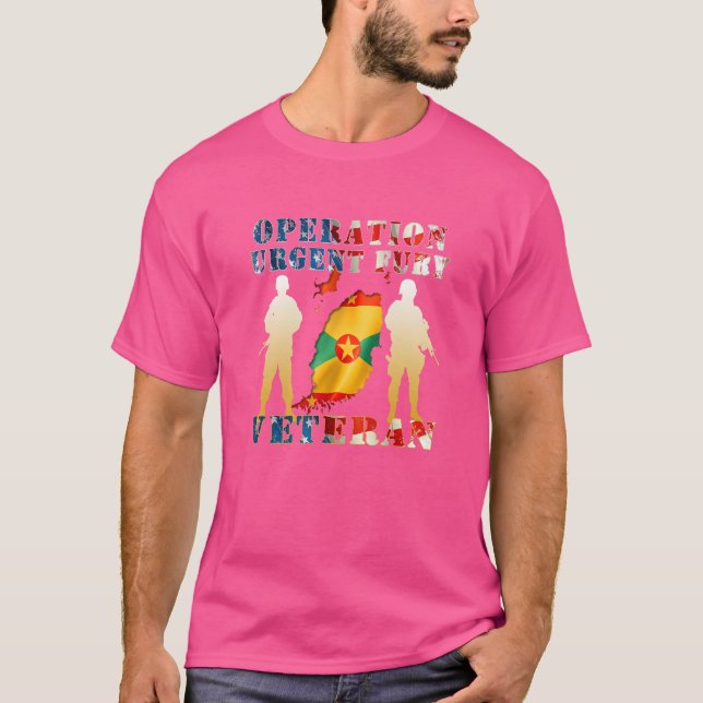 Operation Urgent Fury Combat Veteran Grenada T Shirt (Framsida)