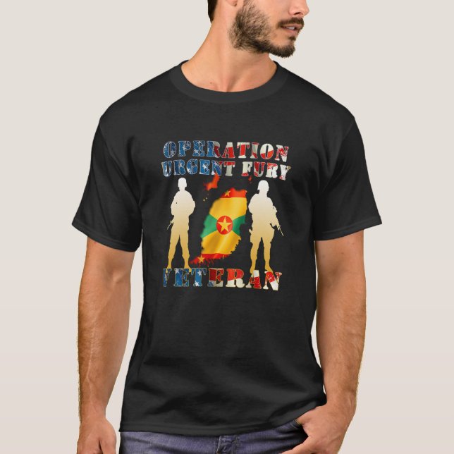 Operation Urgent Fury Combat Veteran Grenada T Shirt (Framsida)