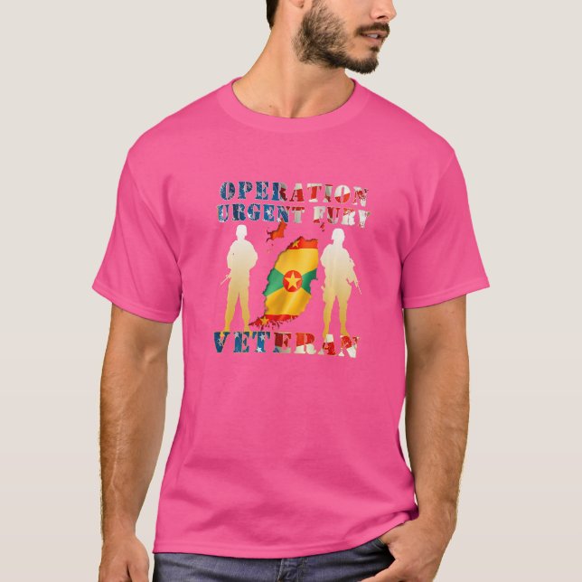 Operation Urgent Fury Combat Veteran Grenada T Shirt (Framsida)
