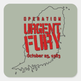 Operation Urgent Fury Fyrkantigt Klistermärke