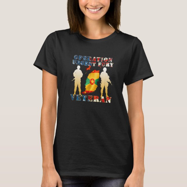 Operation Urgent Fury Stridsveteran Grenada T Shirt (Framsida)