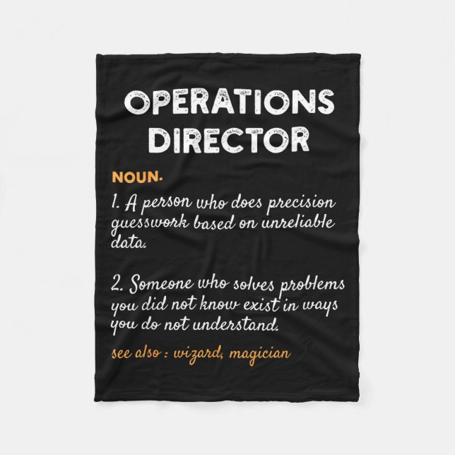 Operations Director Profession Funny Dictionary De Fleecefilt (Framsidan)