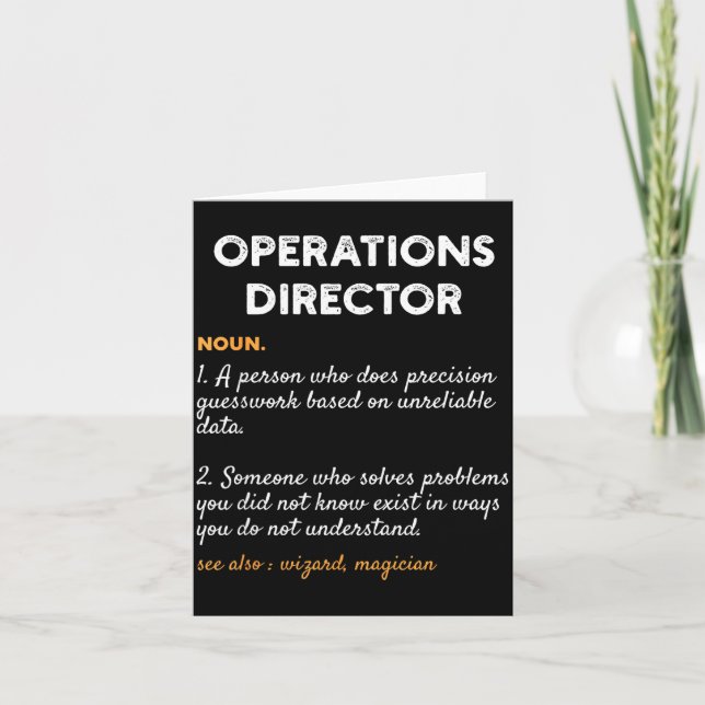 Operations Director Profession Funny Dictionary De Kort (Framsida)