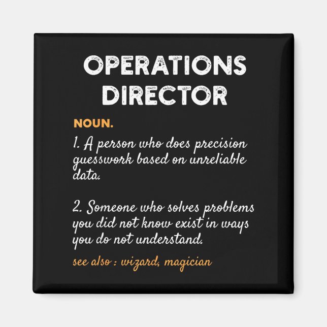 Operations Director Profession Funny Dictionary De Magnet (Framsidan)