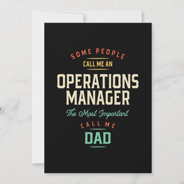 Operations Manager och Pappa Tack Kort (Framsida)