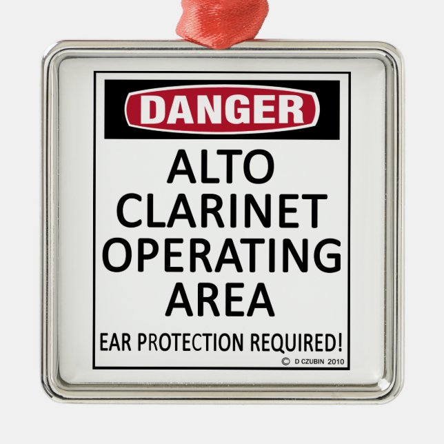 Operationsområde Alto Clarinet Julgransprydnad Metall (Framsidan)