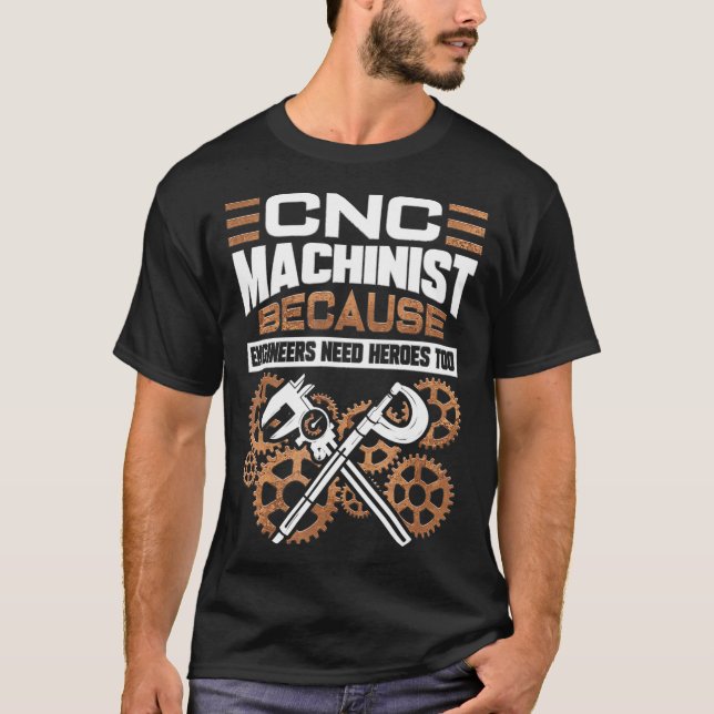 Operatör med CNC-maskineri T Shirt (Framsida)