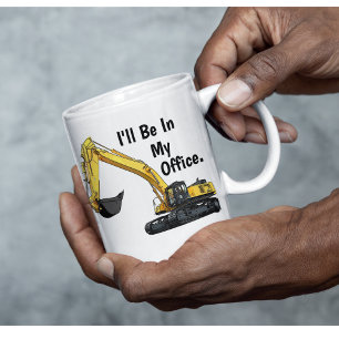 Operatör med kod för funktion för tungt grävgods kaffemugg