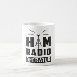 Operatör med kod HAM Radio Antenna Amateur Frequen Kaffemugg