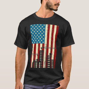 Operatör med kod torn Patriotic Lyft Krok Ameri T Shirt