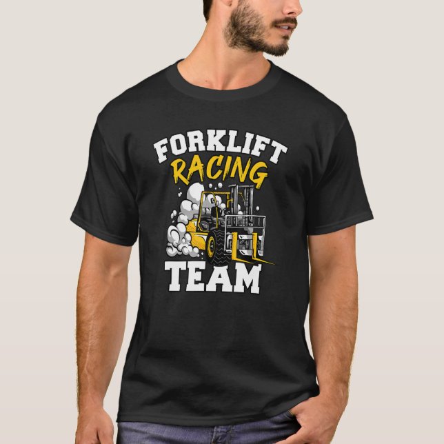 Operatör med Tävla, gaffelhus, gaffeltrucksoperatö T Shirt (Framsida)